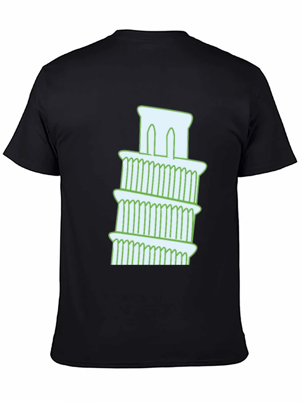 Leaning Tower Graphic Tee - Black Cotton T-Shirt product image 4