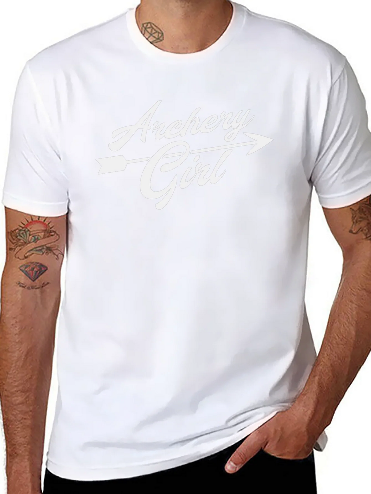 Archery Girl T-Shirt - Black Casual Graphic Tee product image 7