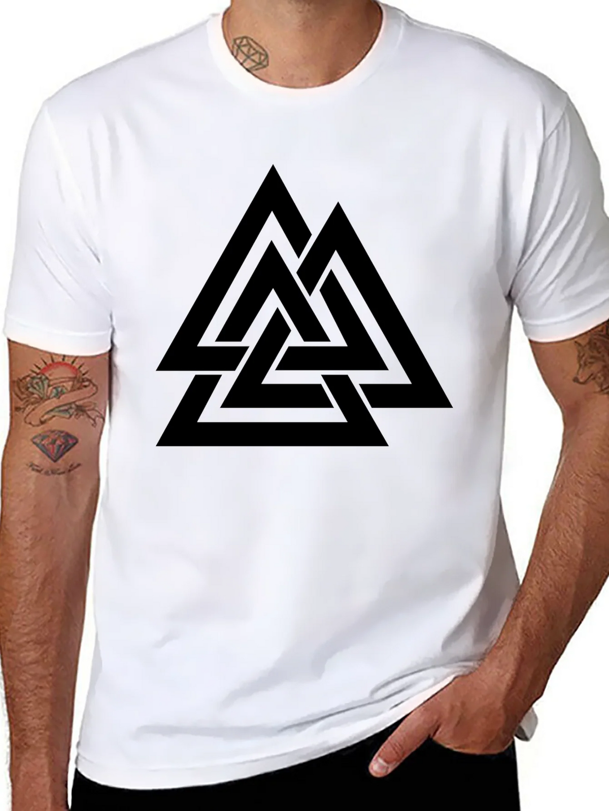 Valknut Black T-Shirt - Norse Viking Symbol product image 7
