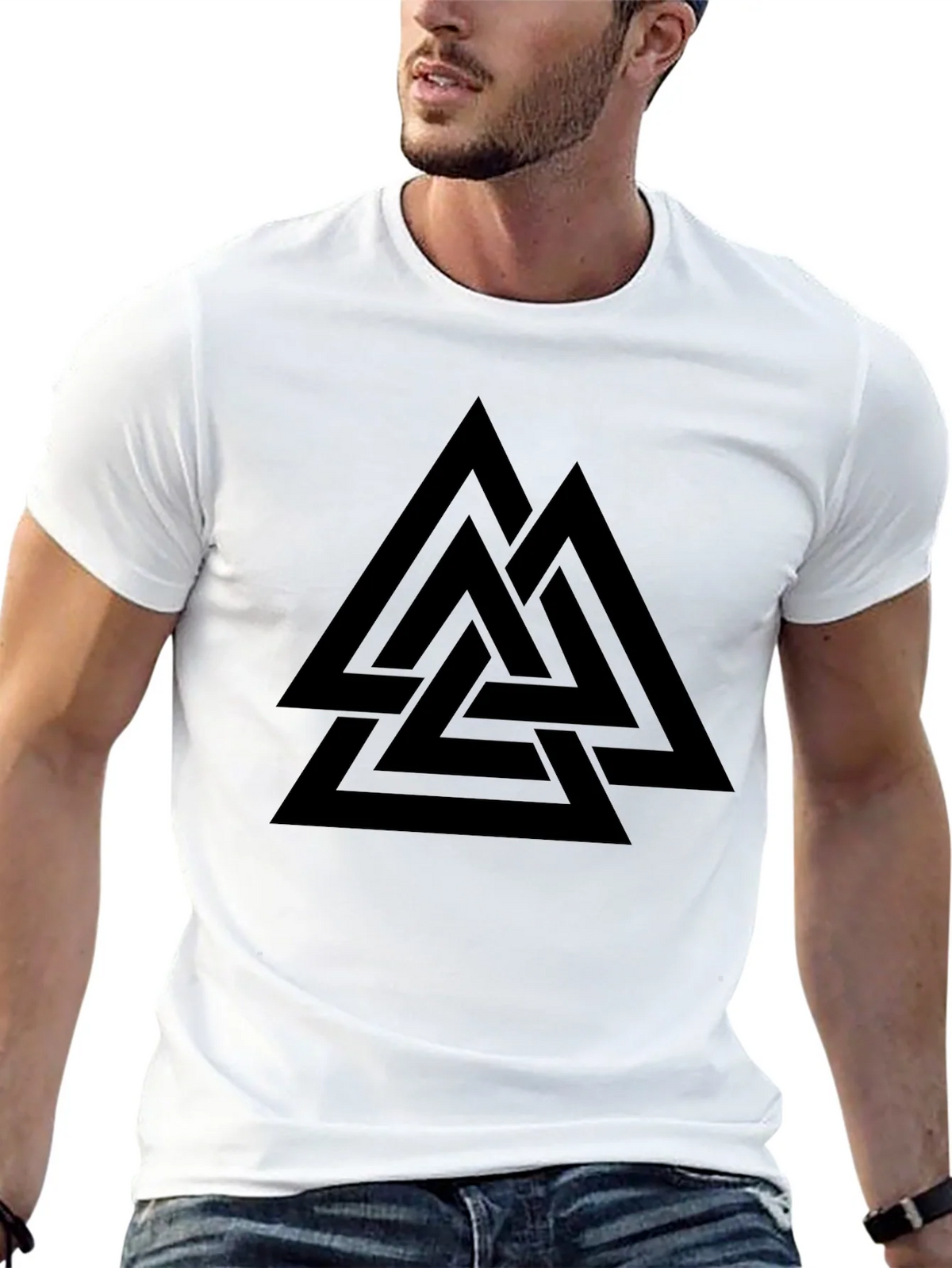 Valknut Black T-Shirt - Norse Viking Symbol product image 12