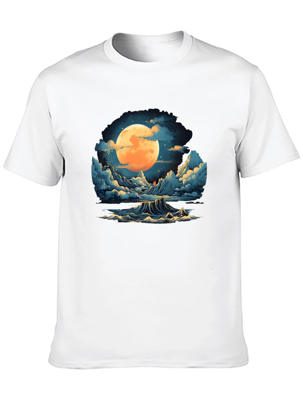 Full Moon Ocean Wave Graphic Tee - Stylish Black T-Shirt product image 9