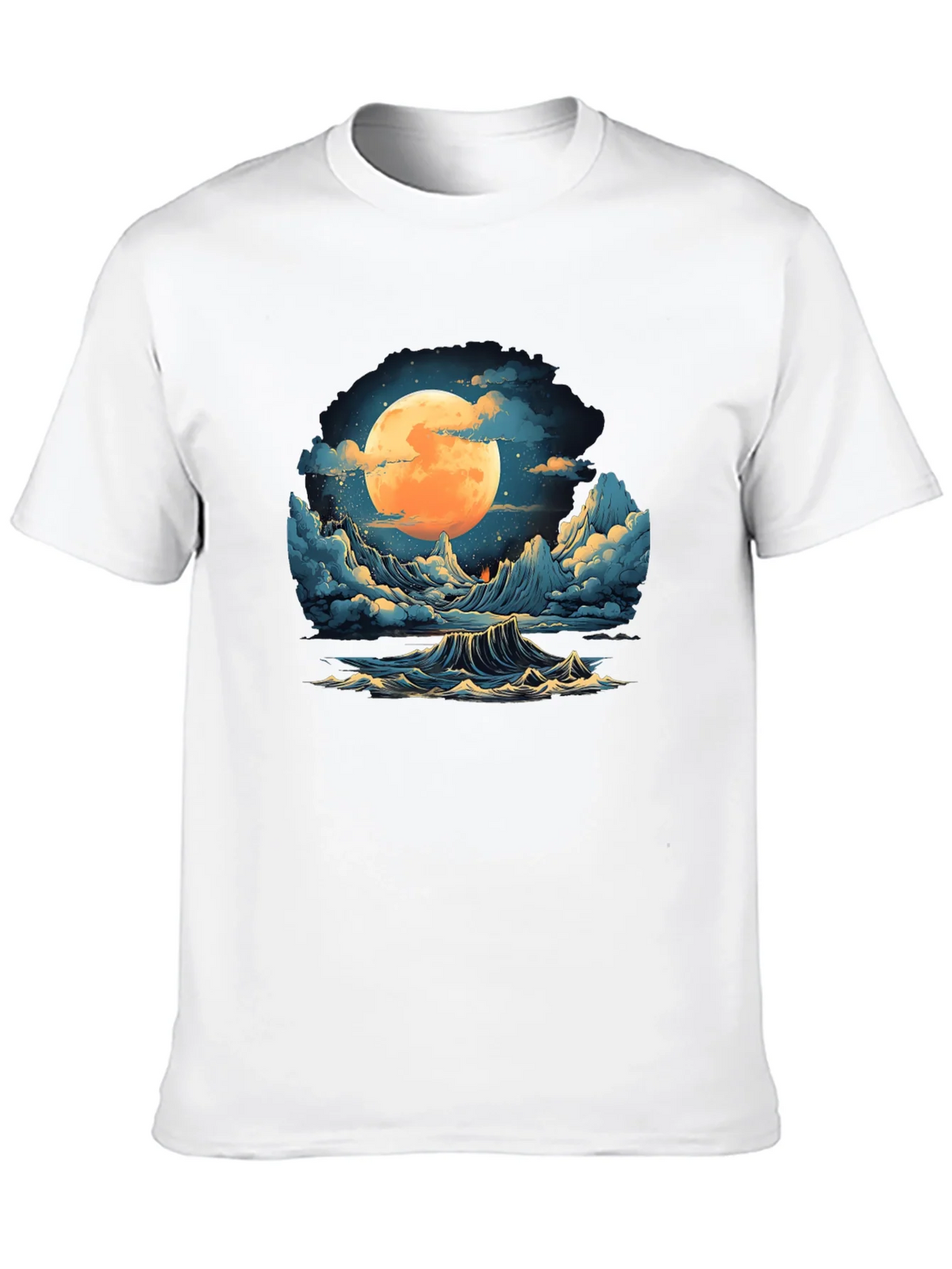 Full Moon Ocean Wave Graphic Tee - Stylish Black T-Shirt product image 9