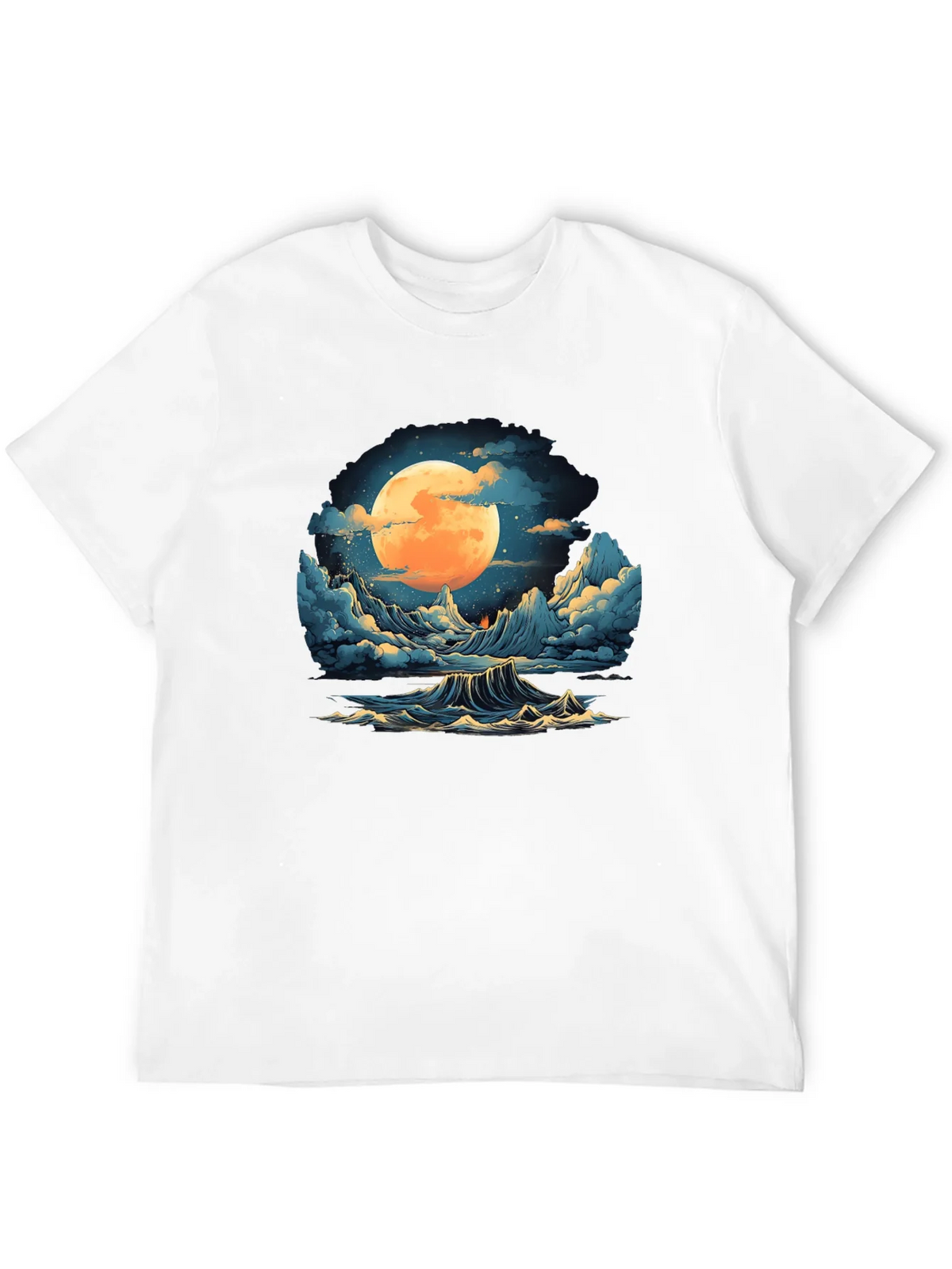 Full Moon Ocean Wave Graphic Tee - Stylish Black T-Shirt product image 11