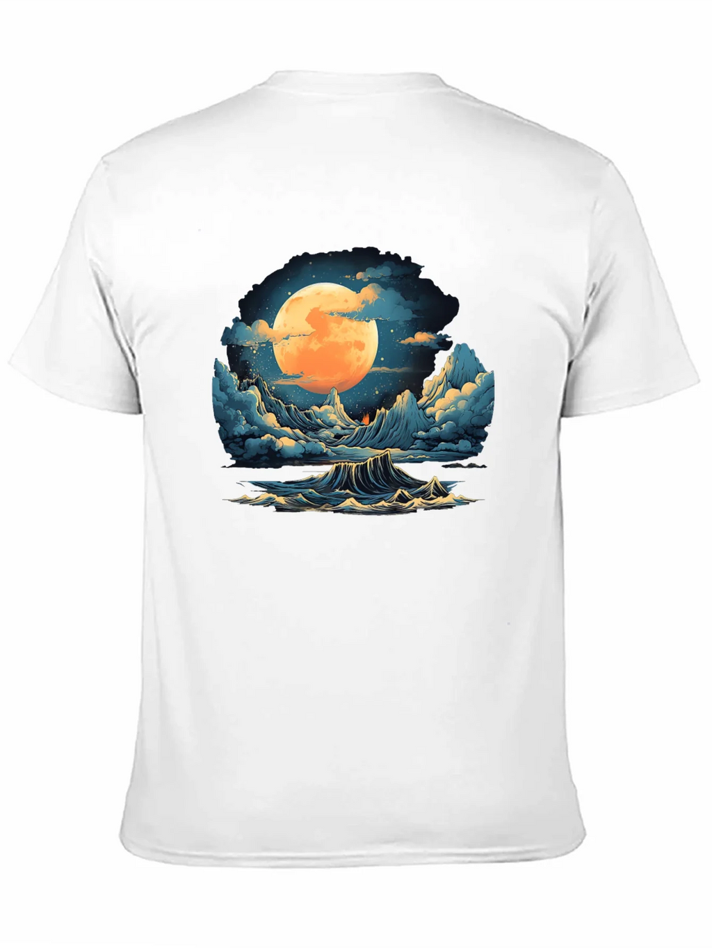 Full Moon Ocean Wave Graphic Tee - Stylish Black T-Shirt product image 10