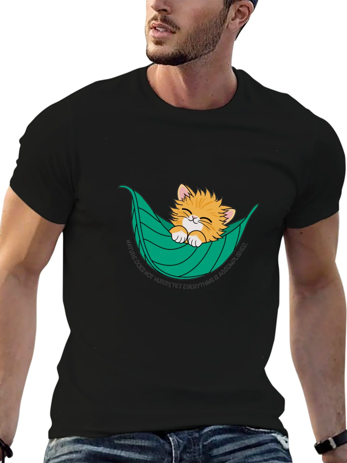 Cat in Hammock T-Shirt - Nature Does Not Hurry Tee product image 6