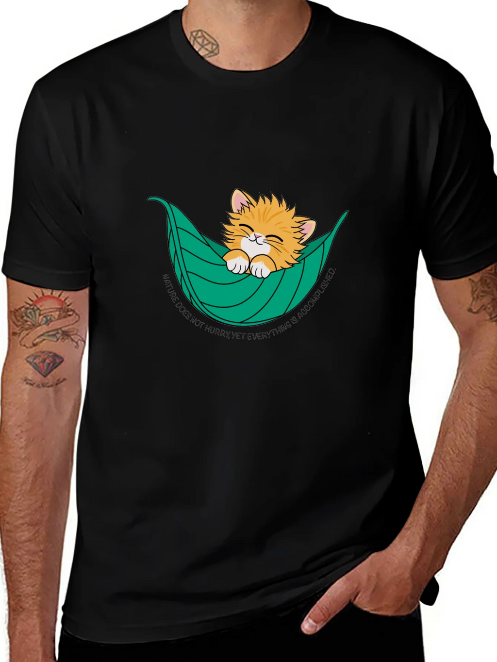 Cat in Hammock T-Shirt - Nature Does Not Hurry Tee product image 1