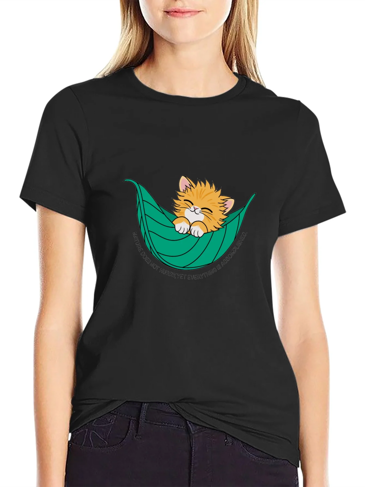 Cat in Hammock T-Shirt - Nature Does Not Hurry Tee product image 2