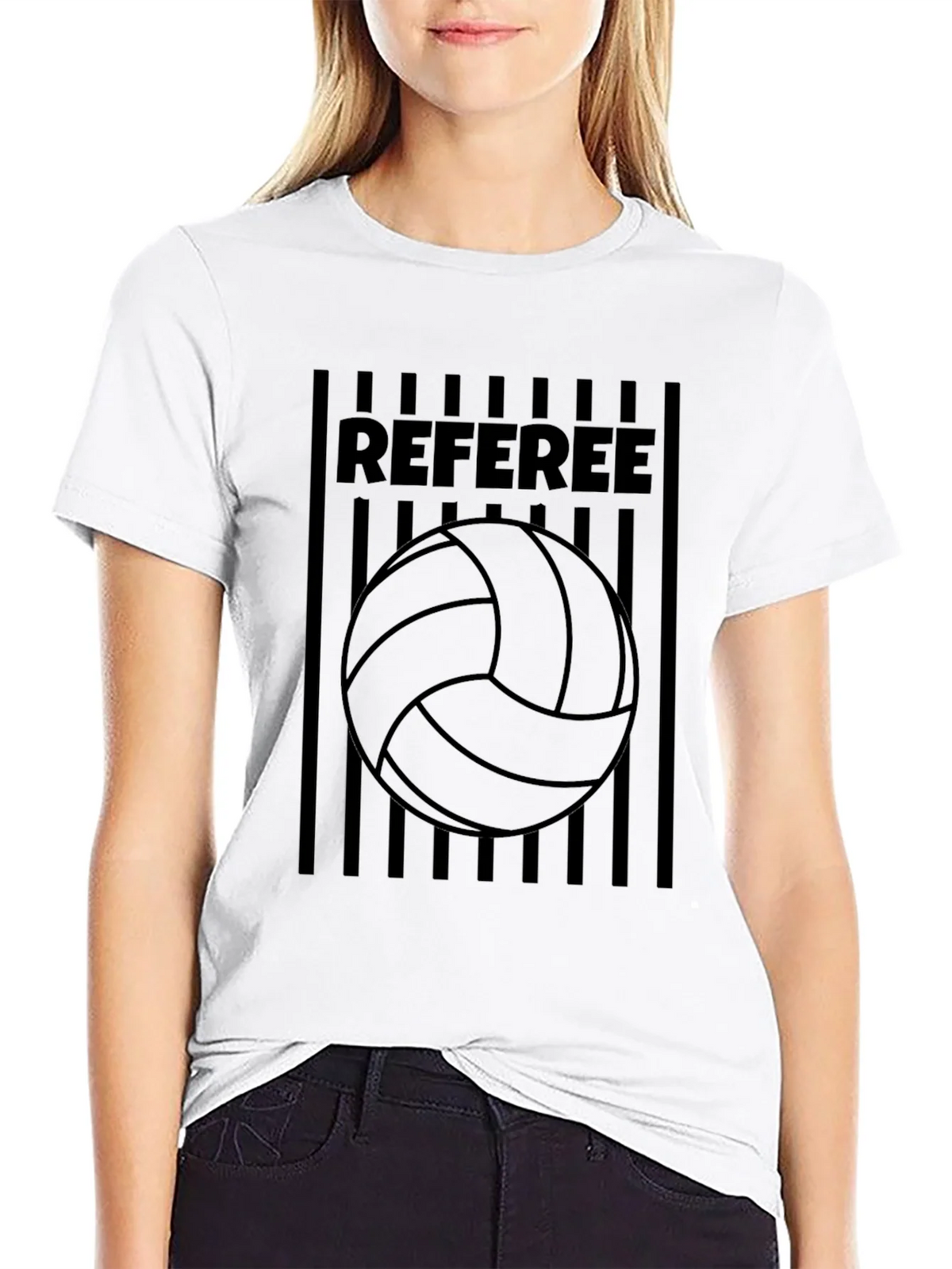 Referee Volleyball T-Shirt - Black Graphic Tee product image 8