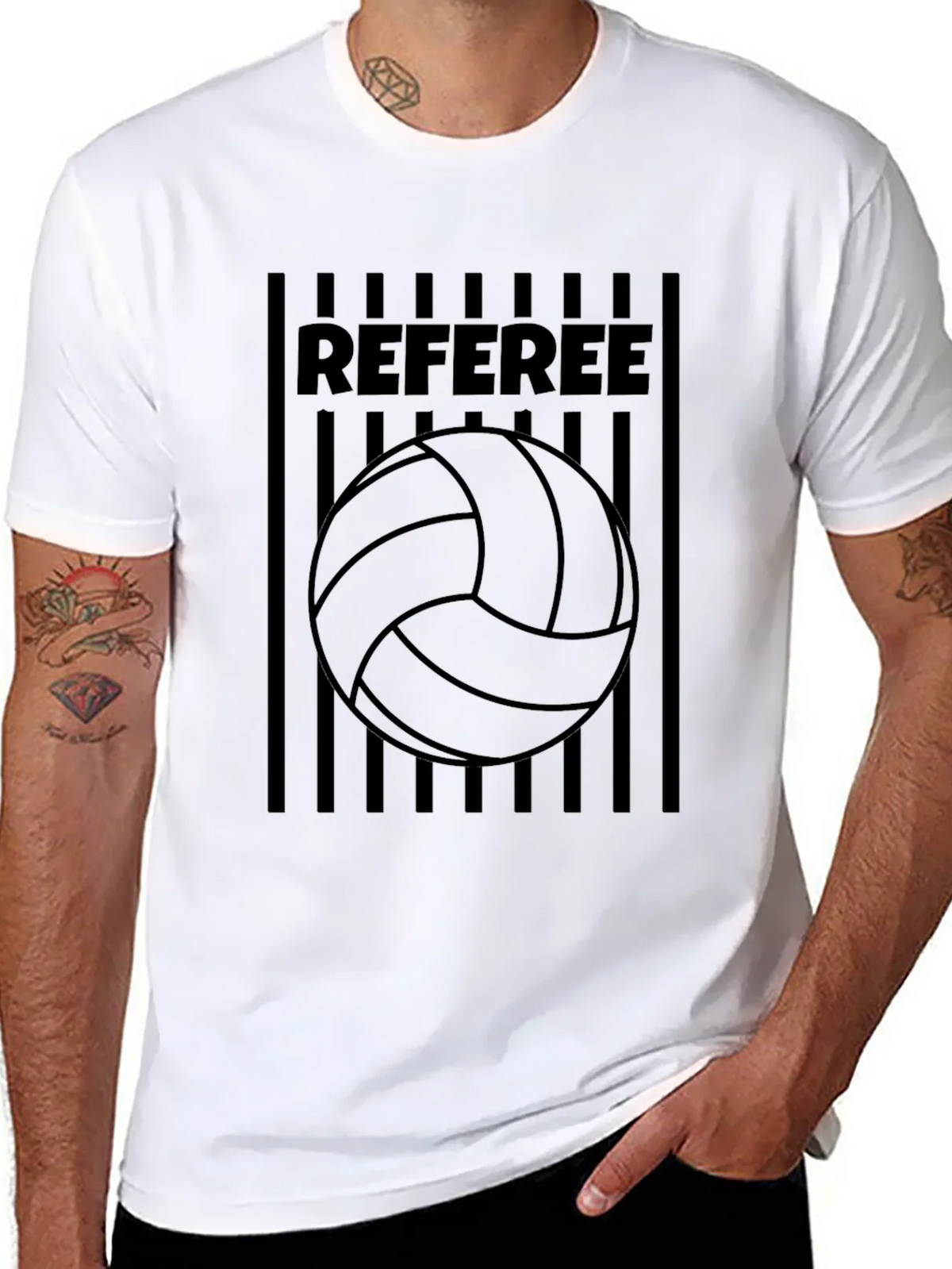 Referee Volleyball T-Shirt - Black Graphic Tee product image 7