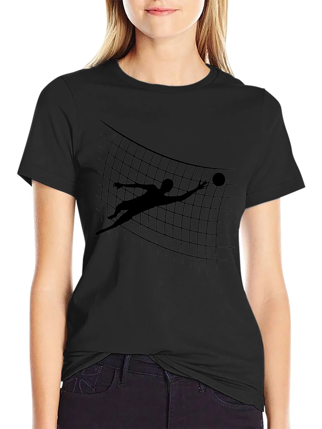 Volleyball Silhouette Graphic Tee - Black product image 2