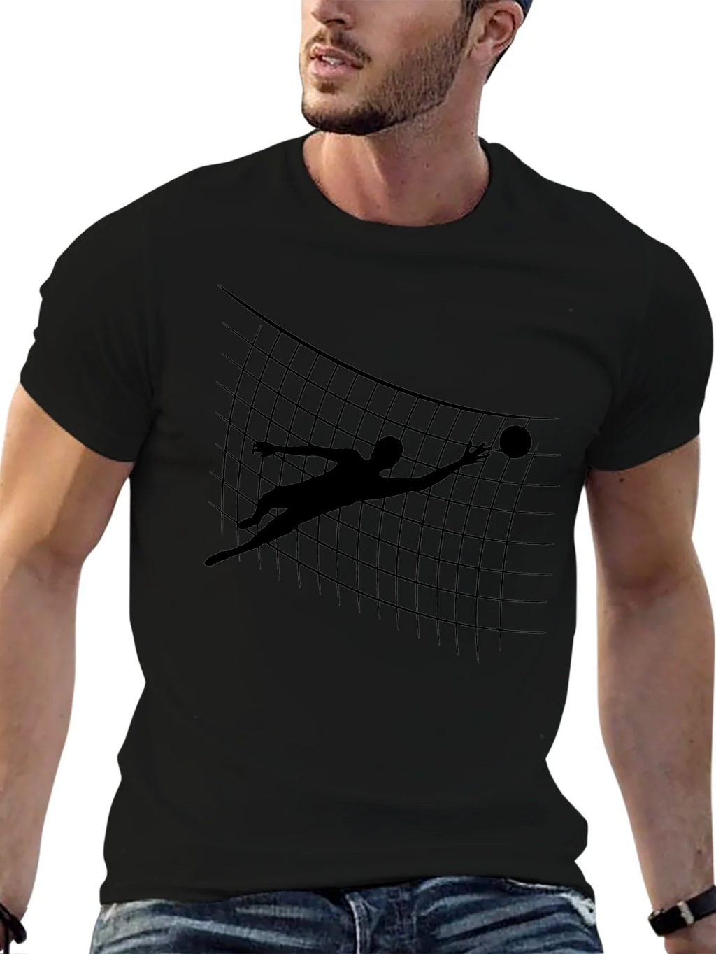 Volleyball Silhouette Graphic Tee - Black product image 6