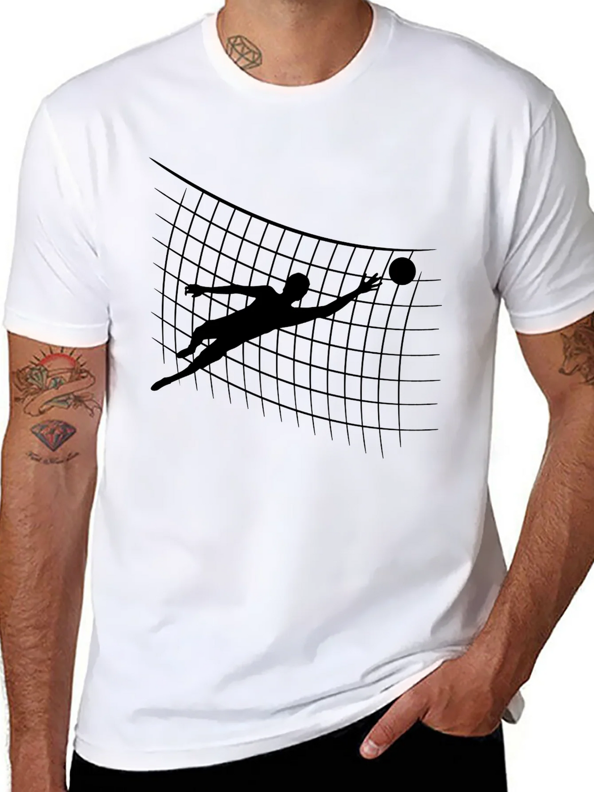 Volleyball Silhouette Graphic Tee - Black product image 7
