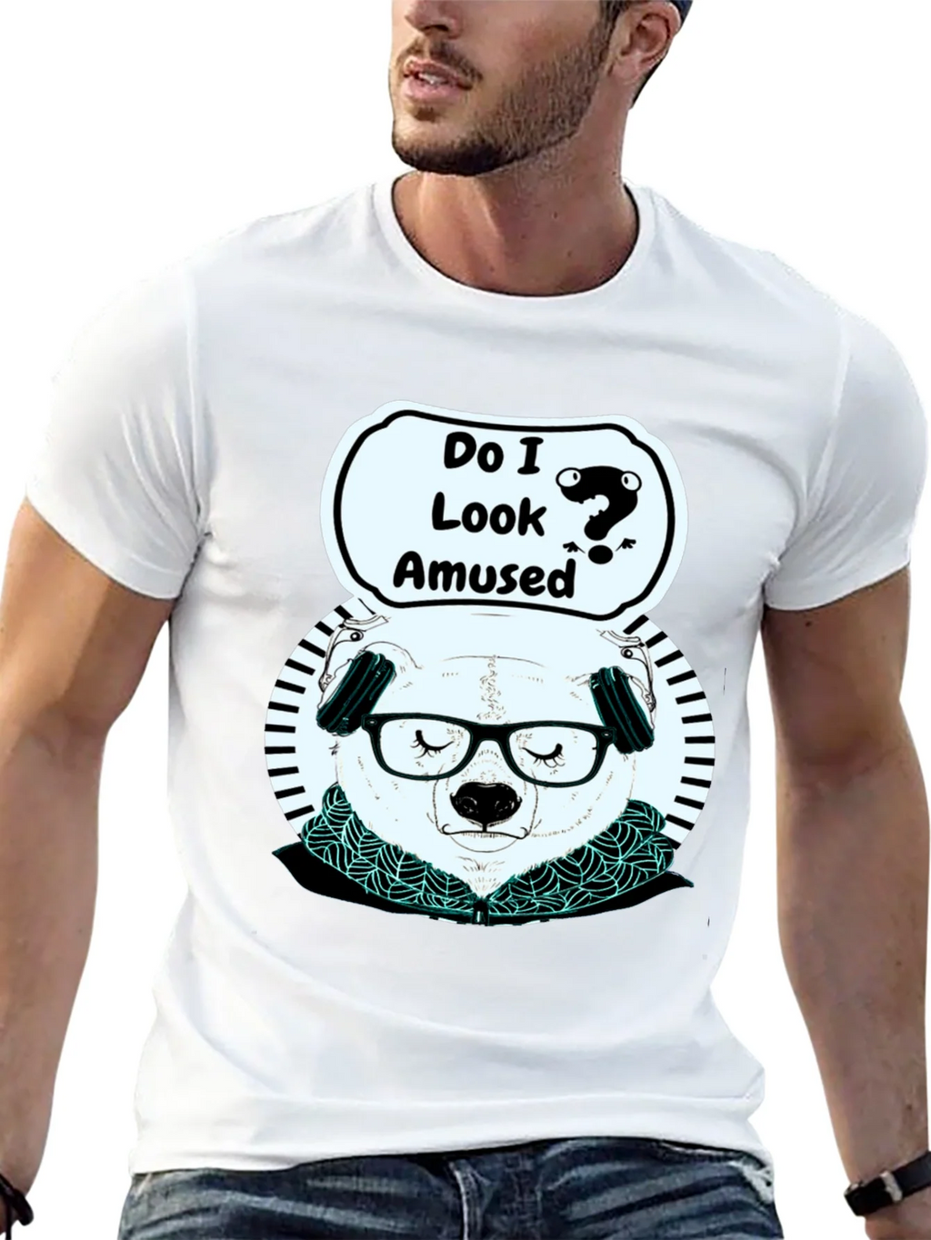 Amused Panda Graphic T-Shirt product image 12