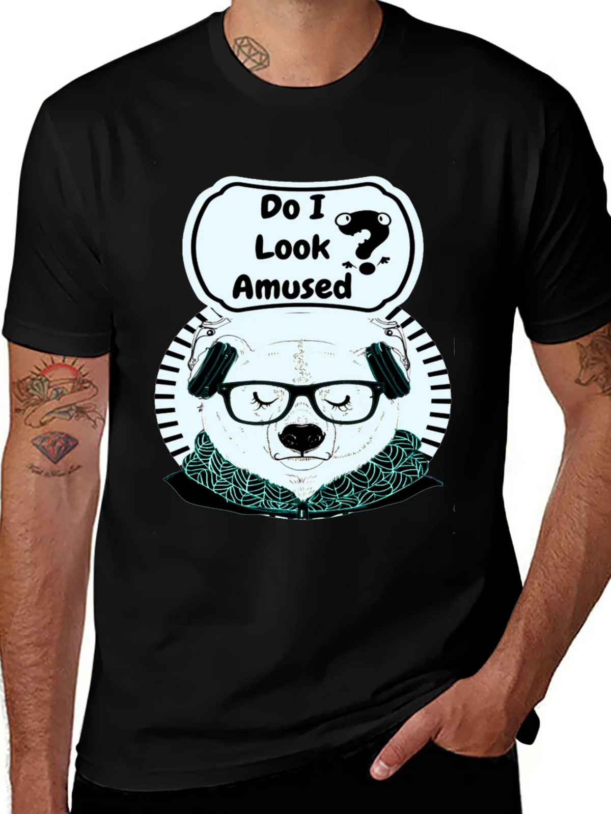 Amused Panda Graphic T-Shirt product image 1