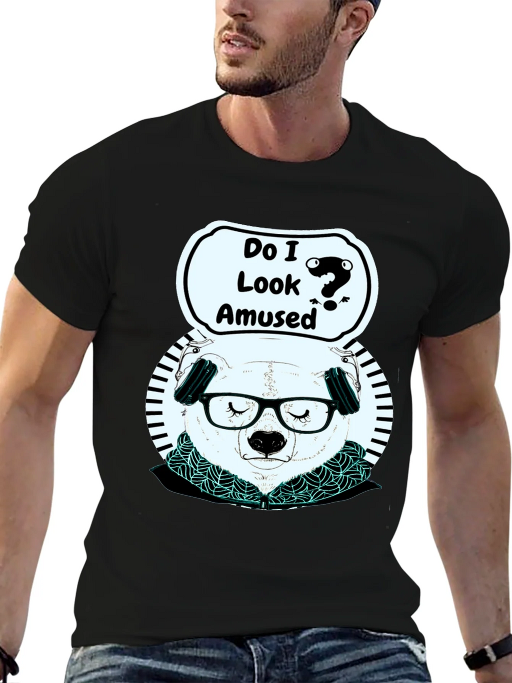 Amused Panda Graphic T-Shirt product image 6