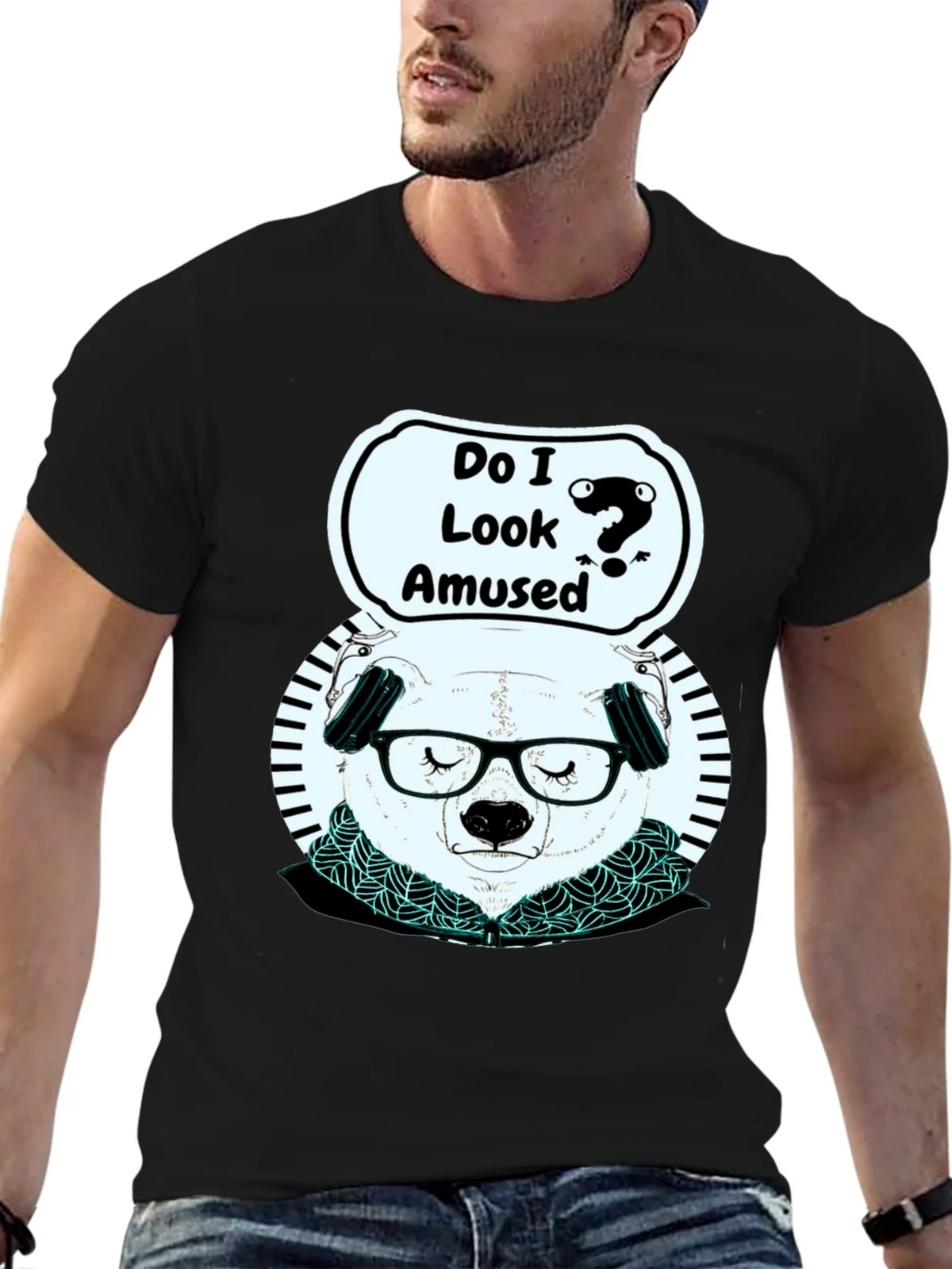 Amused Panda Graphic T-Shirt product image 6