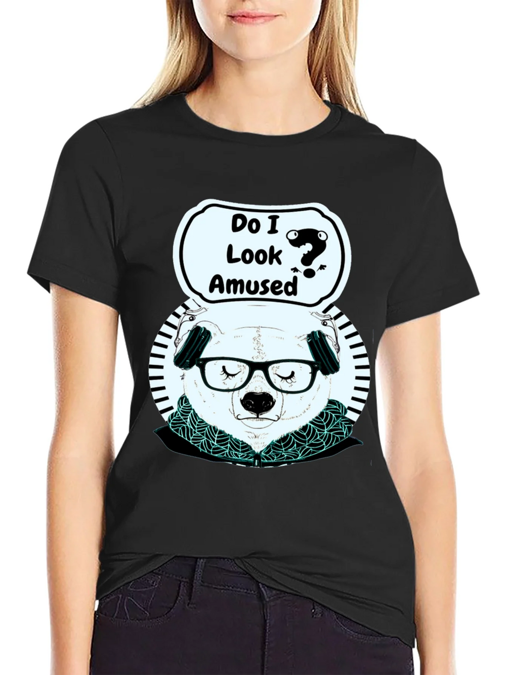 Amused Panda Graphic T-Shirt product image 2