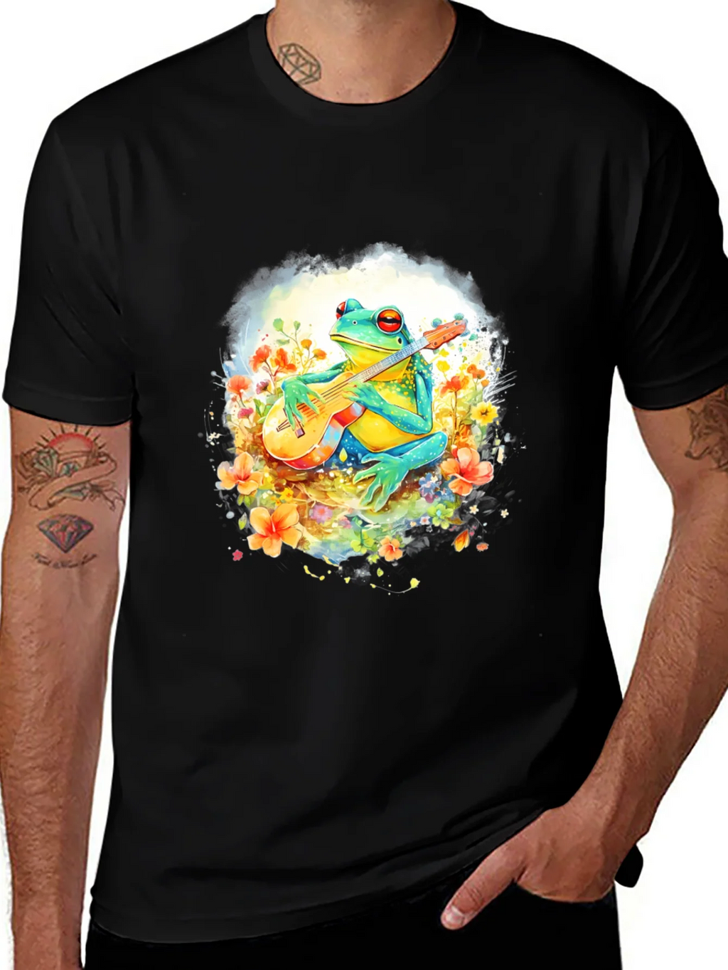 Frog Guitarist T-Shirt - Musical Amphibian Tee product image 1