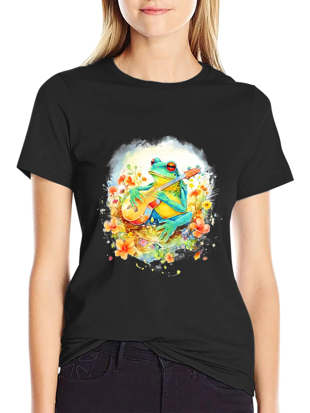 Frog Guitarist T-Shirt - Musical Amphibian Tee product image 2