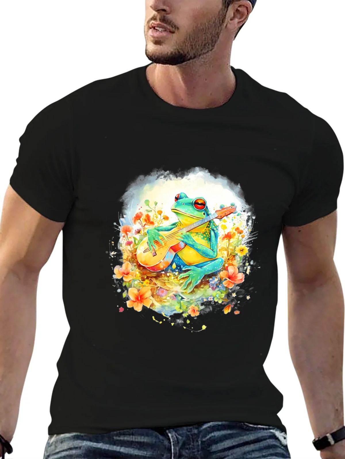 Frog Guitarist T-Shirt - Musical Amphibian Tee product image 6