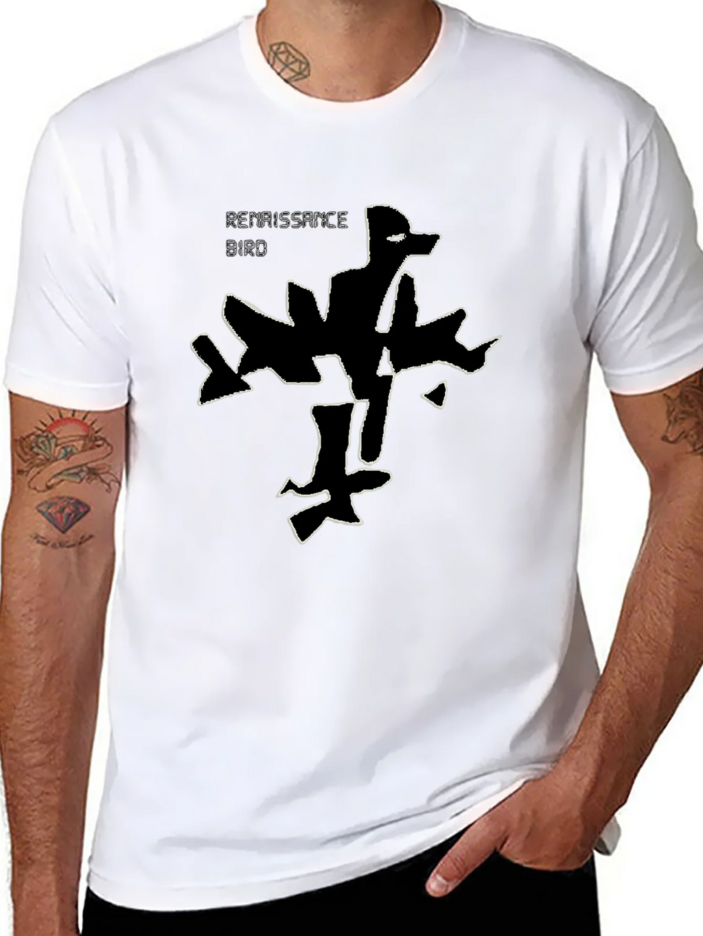 Renaissance Bird Graphic Tee - Black Cotton T-Shirt product image 7