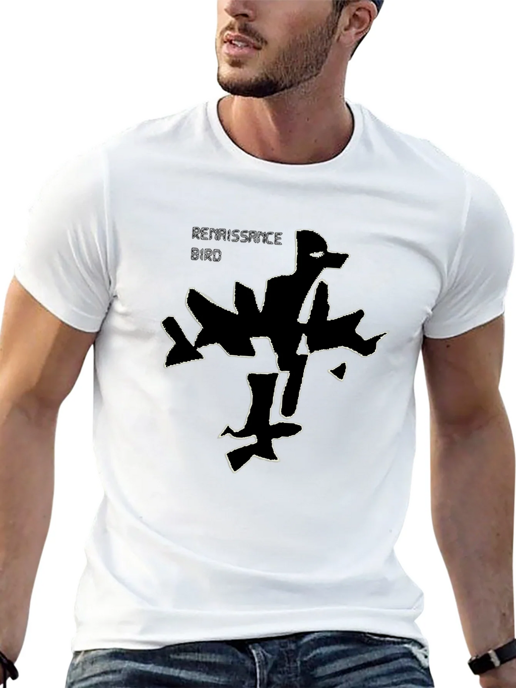 Renaissance Bird Graphic Tee - Black Cotton T-Shirt product image 12