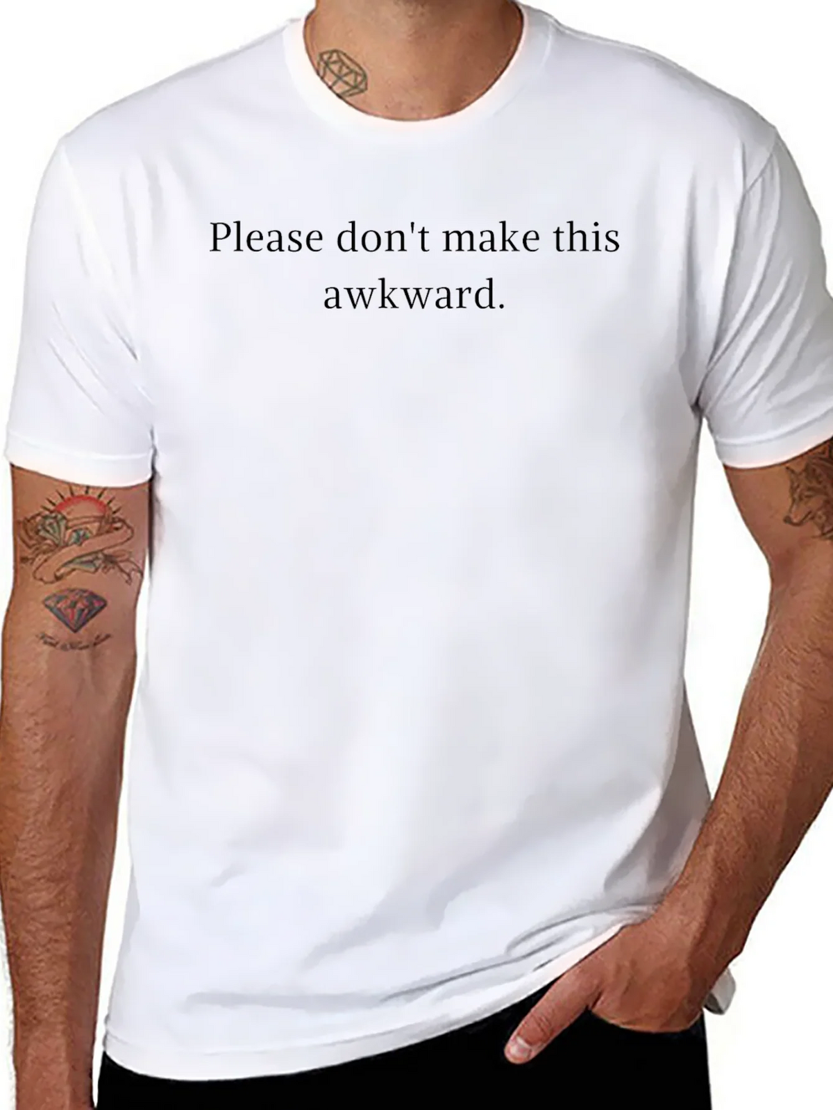Awkward Statement Tee - Soft Black Crew Neck product image 7