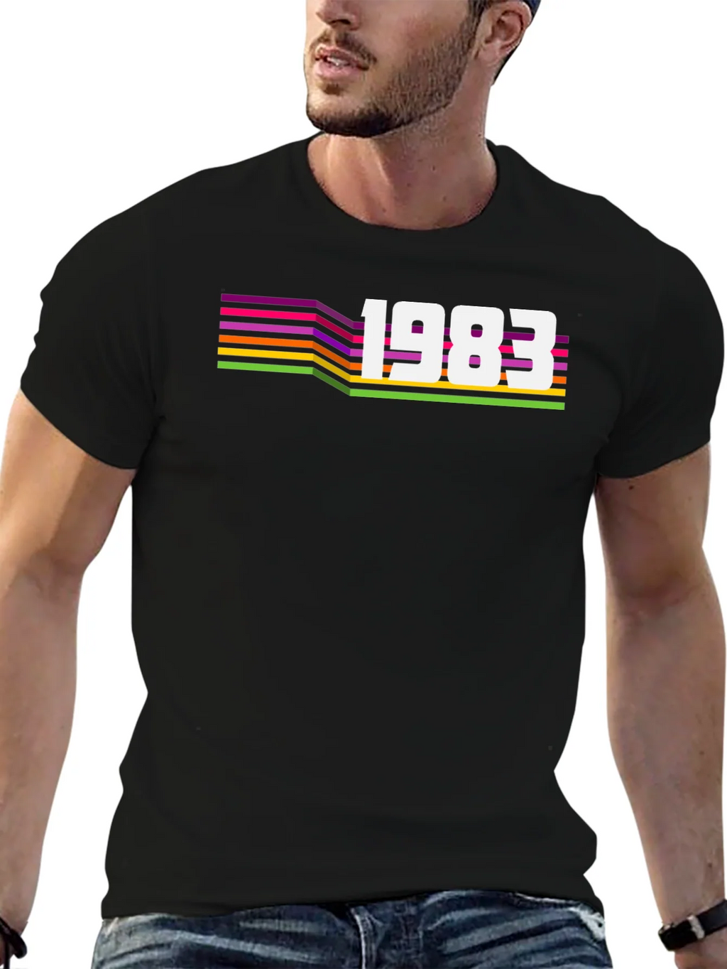 Retro 1983 Graphic Tee - Black product image 6