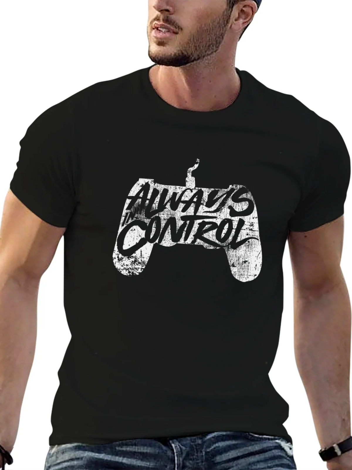 Always Control Gamer T-Shirt - Black Cotton Tee product image 6