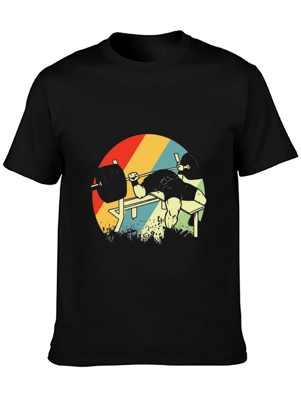 Retro Gym Bench Press Workout T-Shirt product image 3