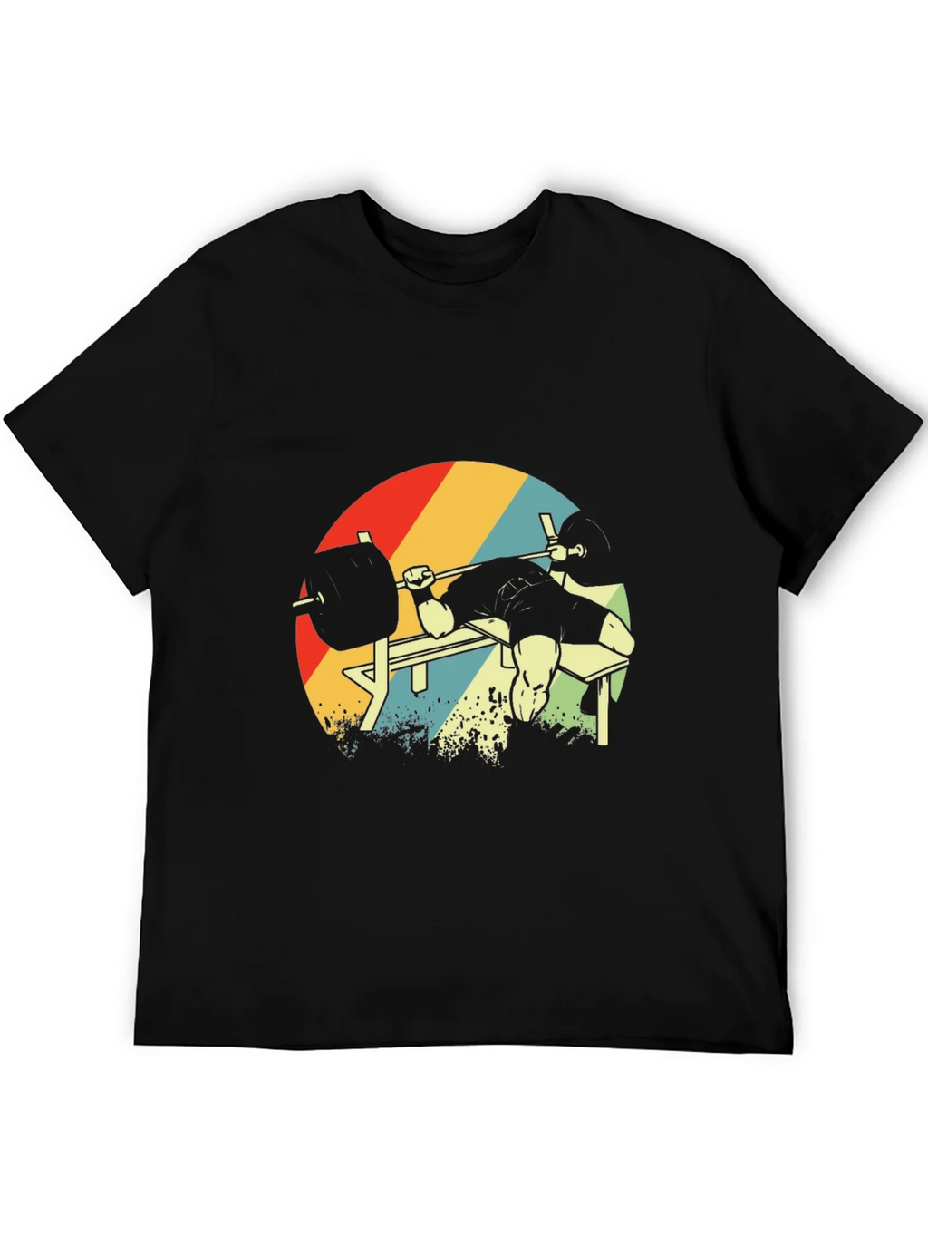 Retro Gym Bench Press Workout T-Shirt product image 5