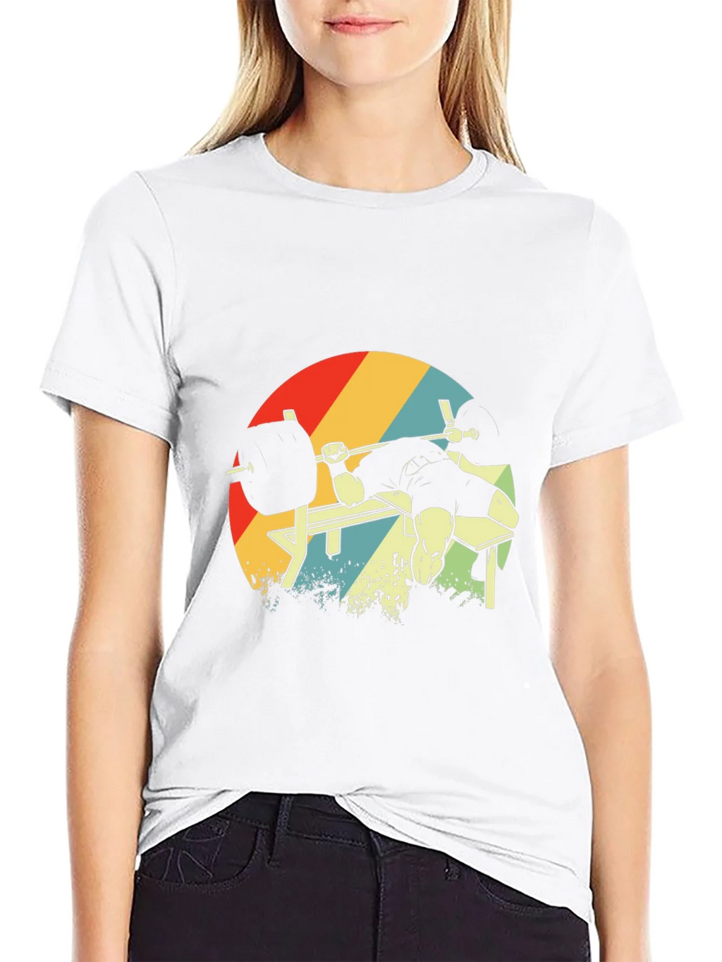 Retro Gym Bench Press Workout T-Shirt product image 8