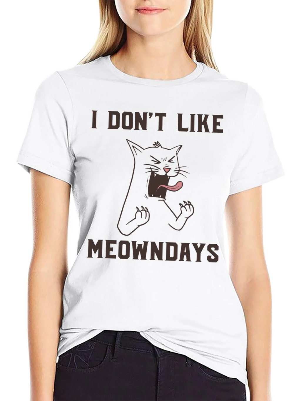 I Dont Like Meowndays Black T-Shirt product image 8