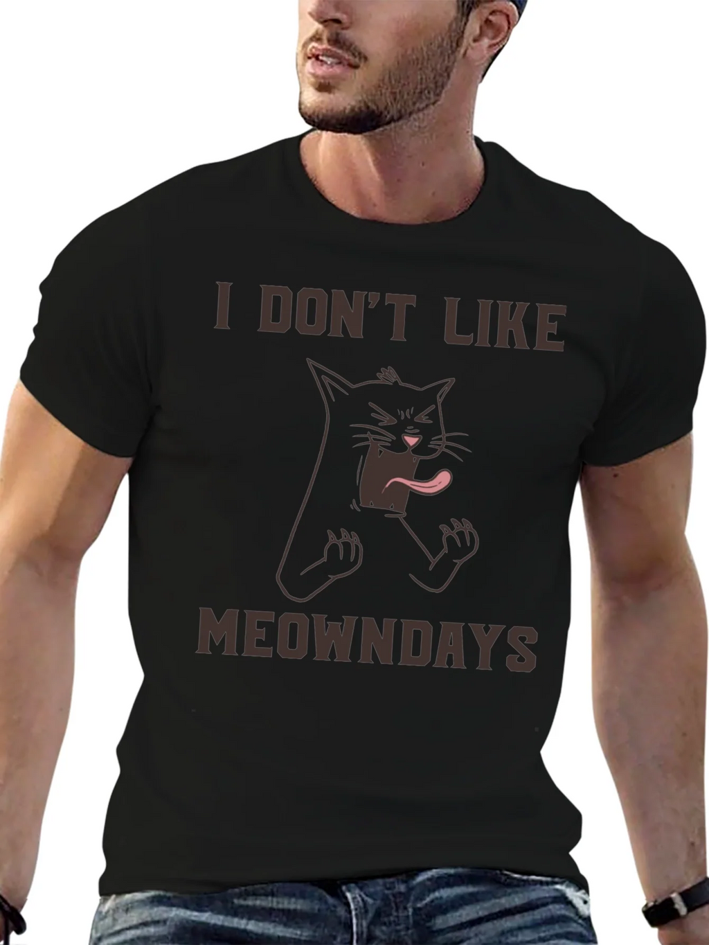 I Dont Like Meowndays Black T-Shirt product image 6