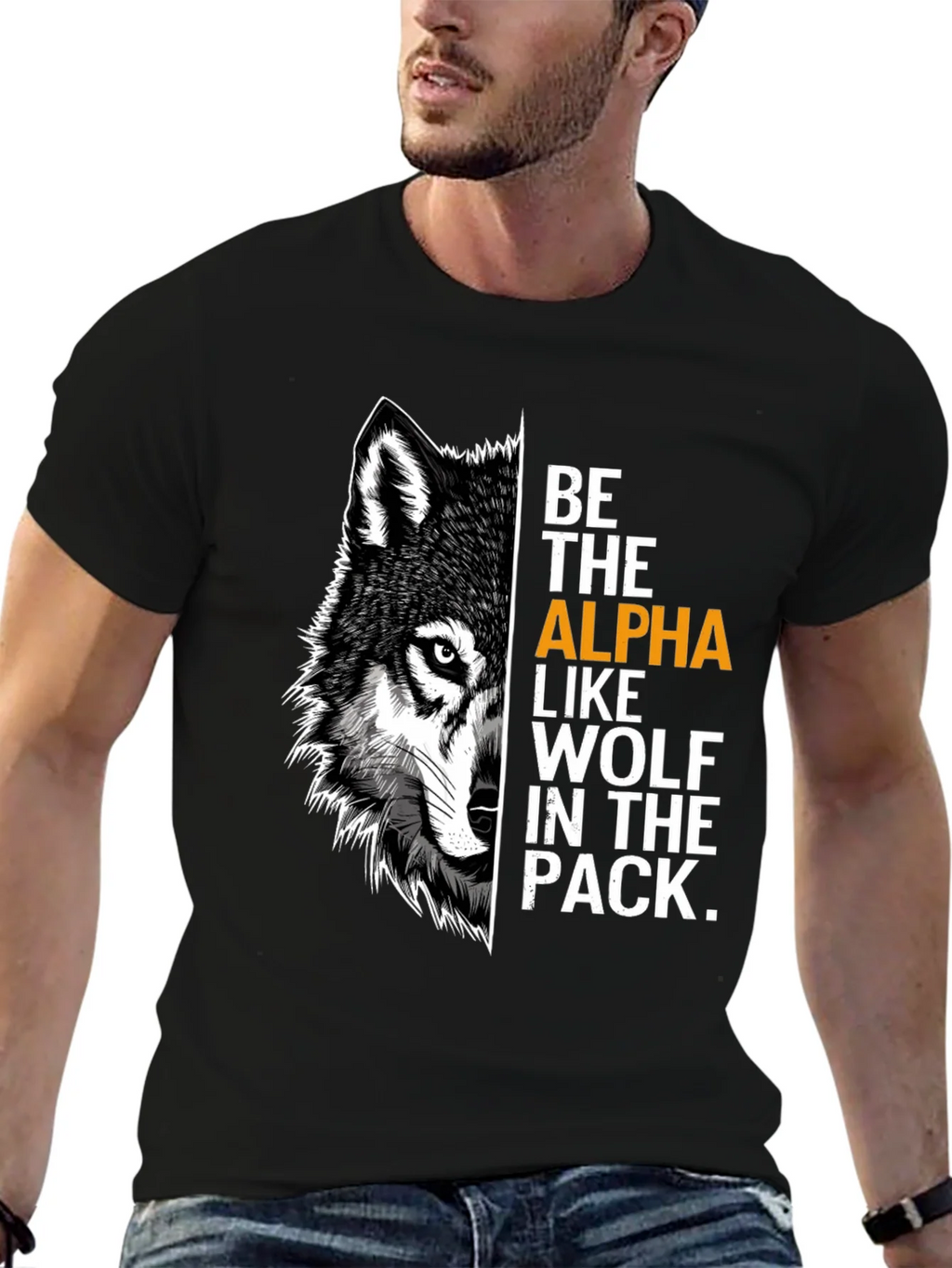 Be the Alpha Wolf Graphic Print T-Shirt product image 6