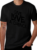 Give Love A Chance Black Graphic T-Shirt product image 1