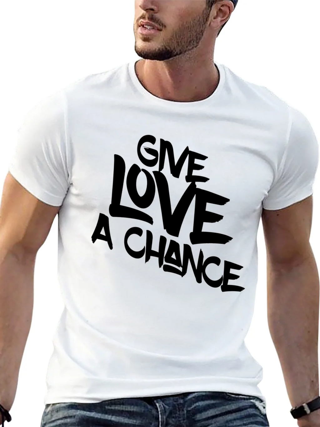 Give Love A Chance Black Graphic T-Shirt product image 12