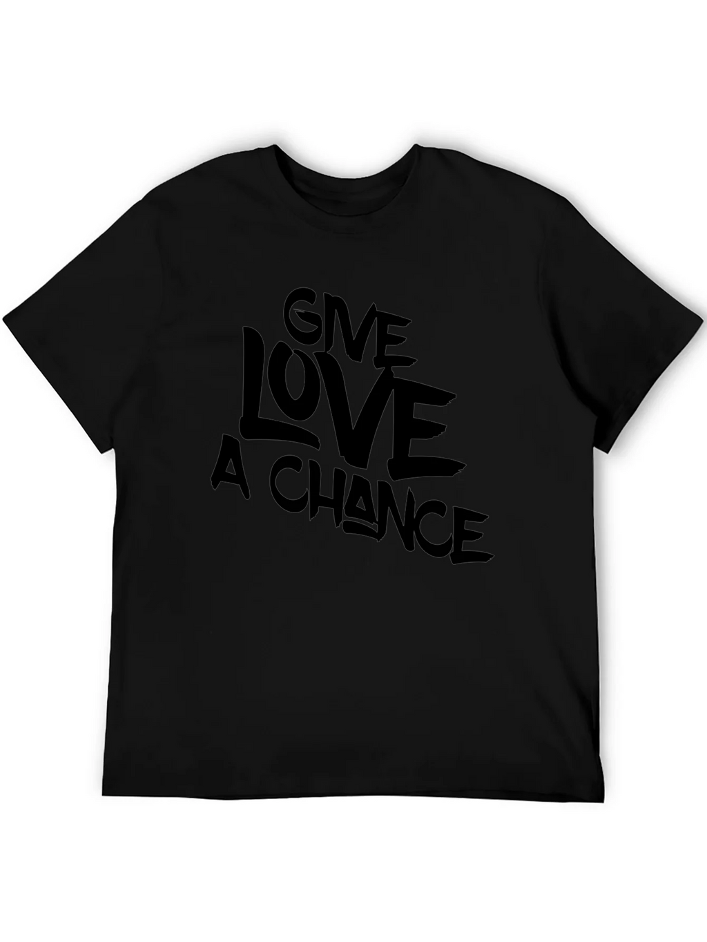 Give Love A Chance Black Graphic T-Shirt product image 5