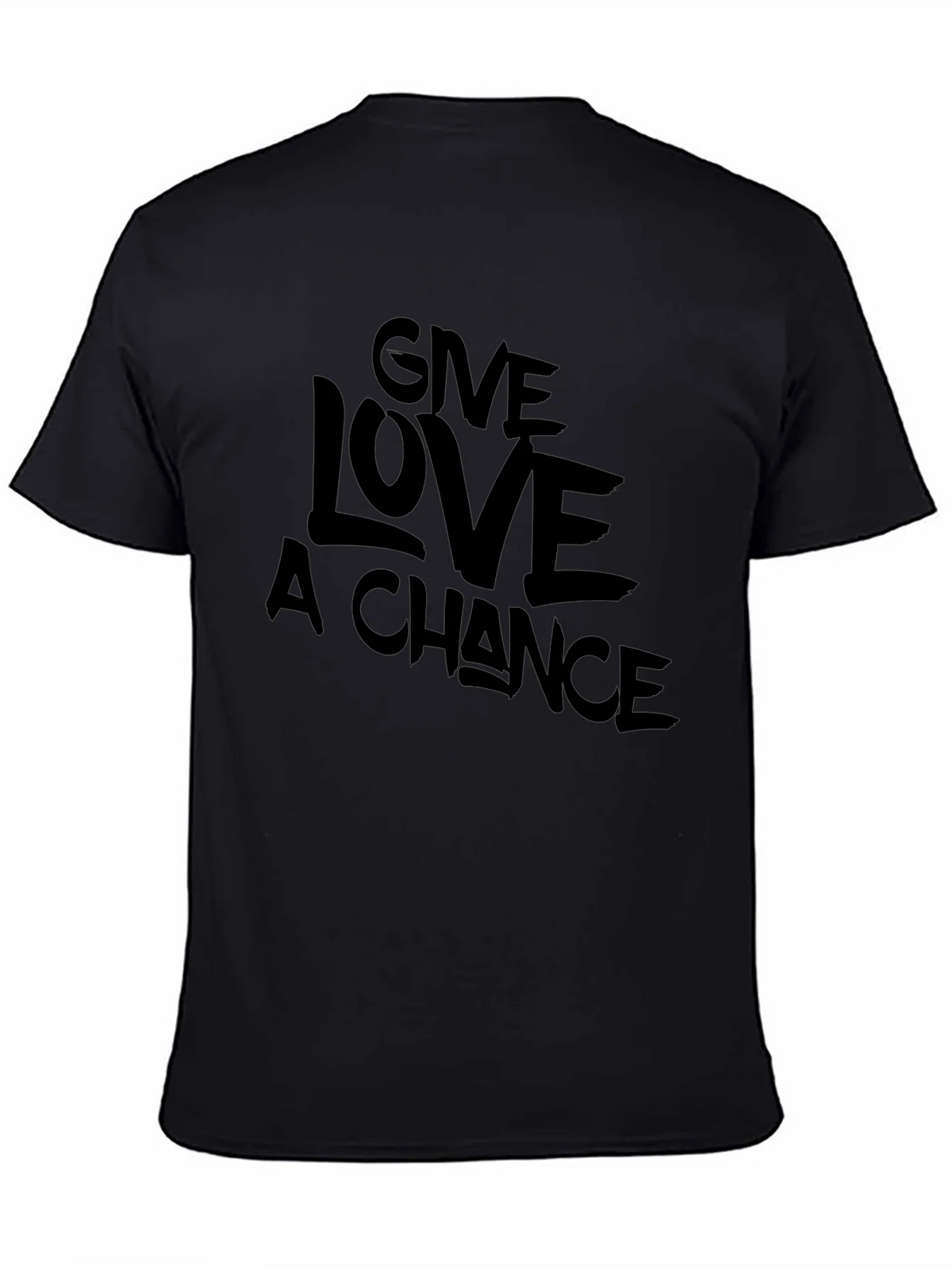 Give Love A Chance Black Graphic T-Shirt product image 4