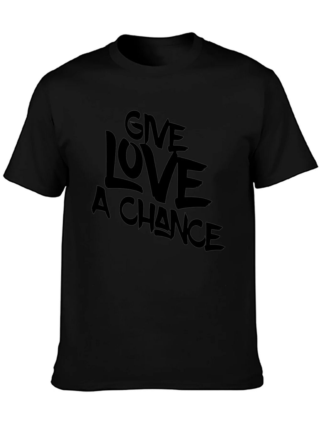 Give Love A Chance Black Graphic T-Shirt product image 3
