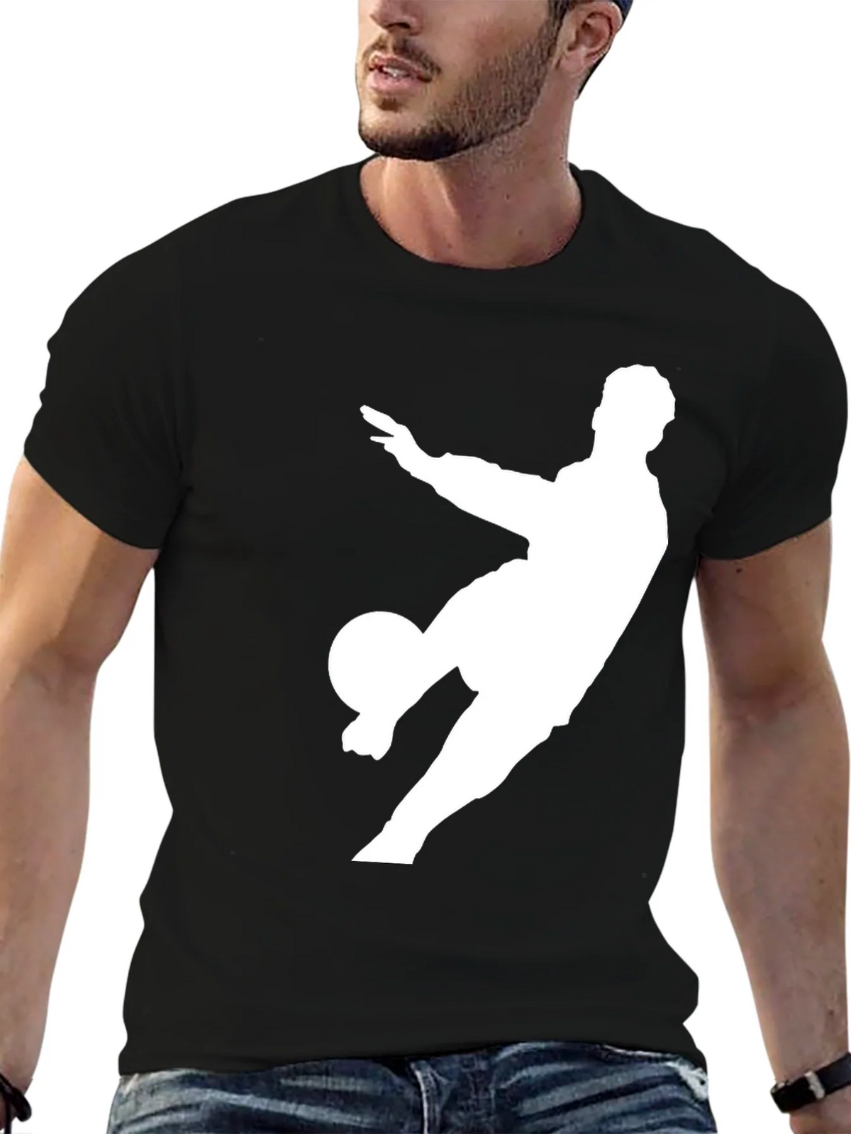 Soccer Player Graphic Tee - Black product image 6