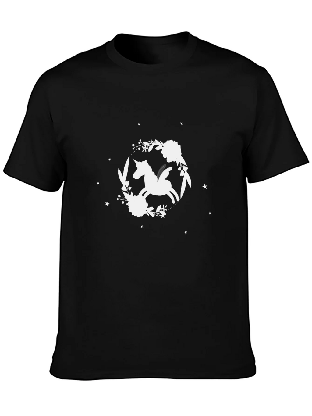 Unicorn Floral T-Shirt - Black Cotton Tee product image 3