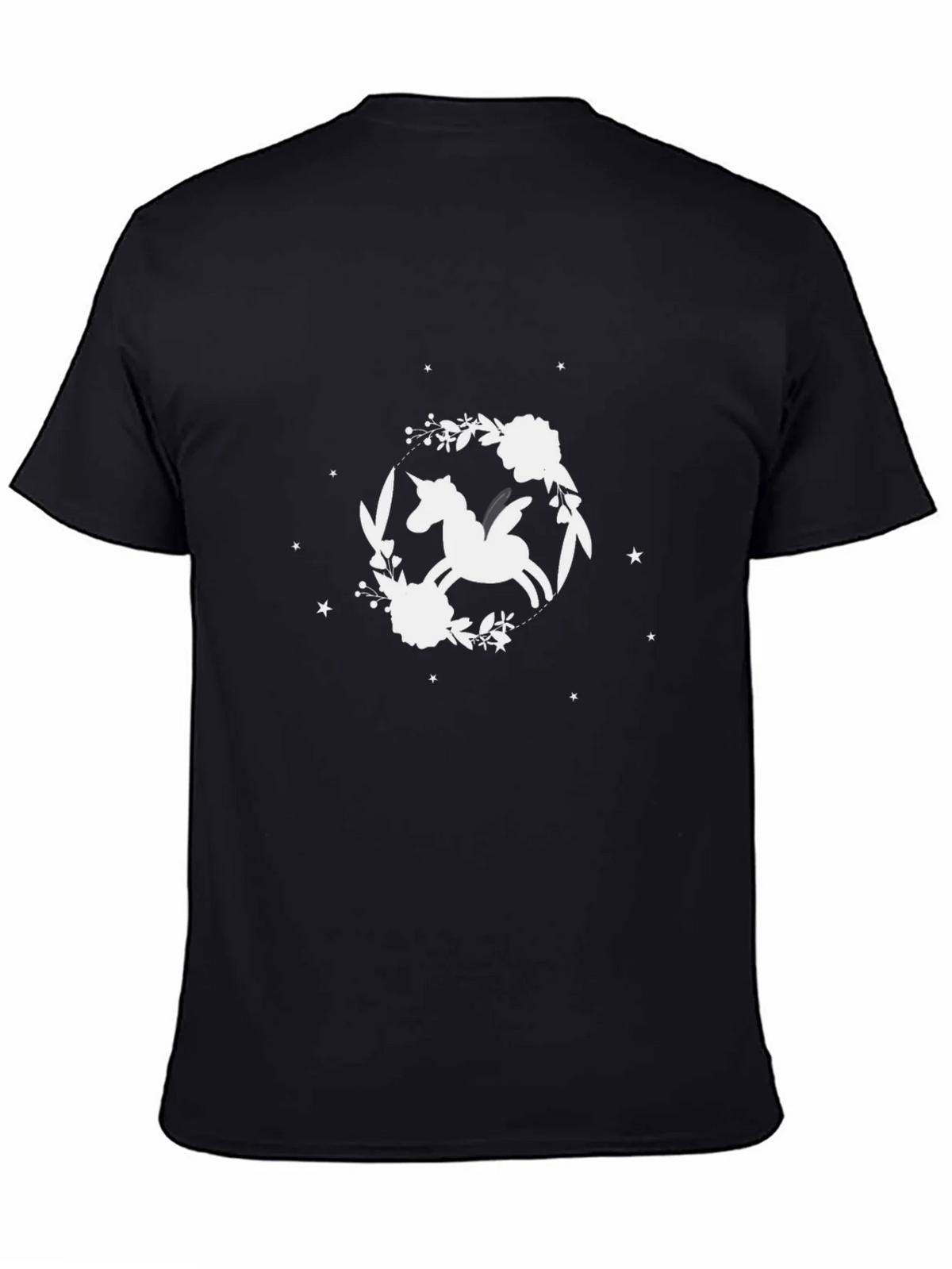 Unicorn Floral T-Shirt - Black Cotton Tee product image 4