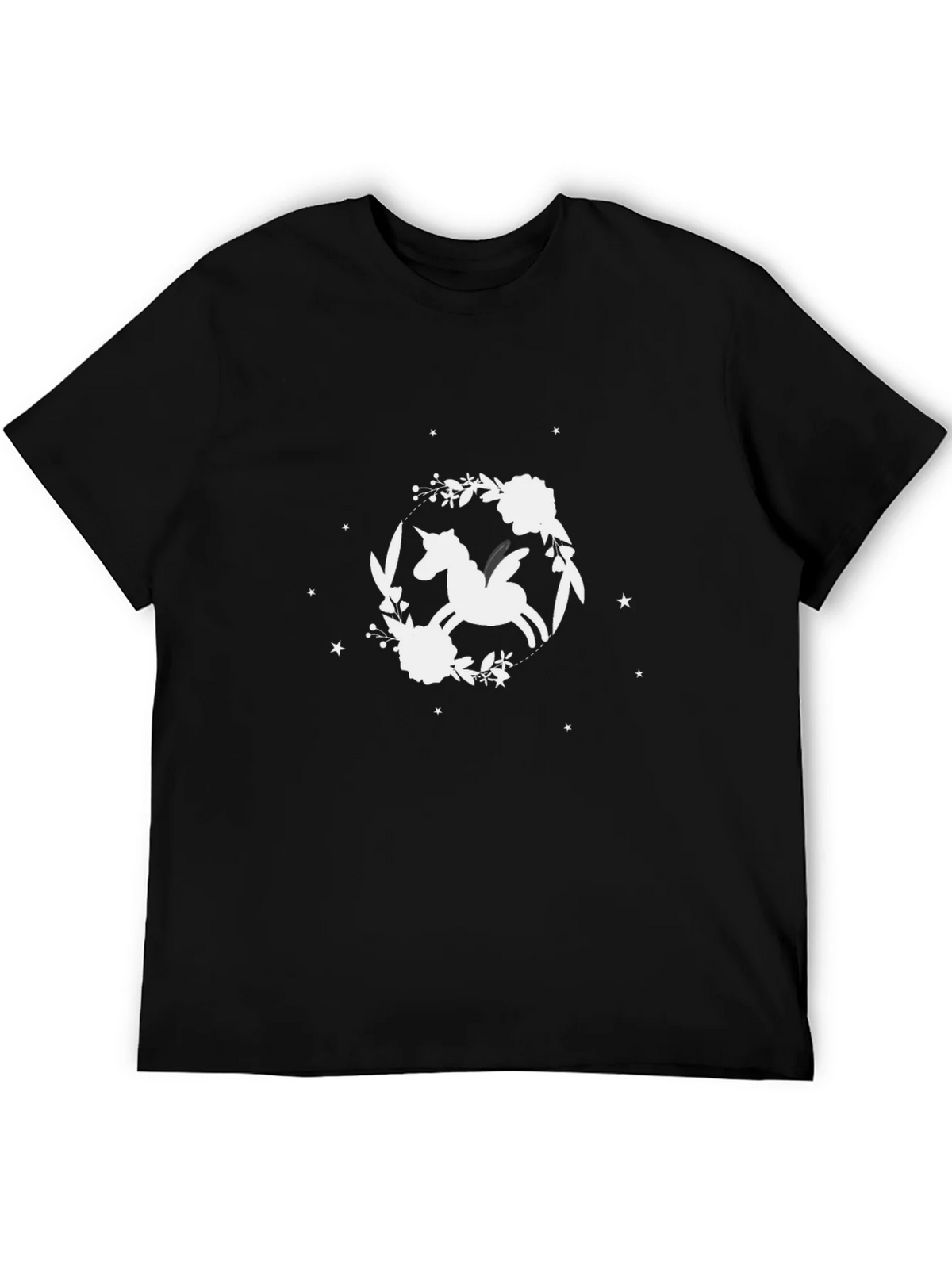 Unicorn Floral T-Shirt - Black Cotton Tee product image 5