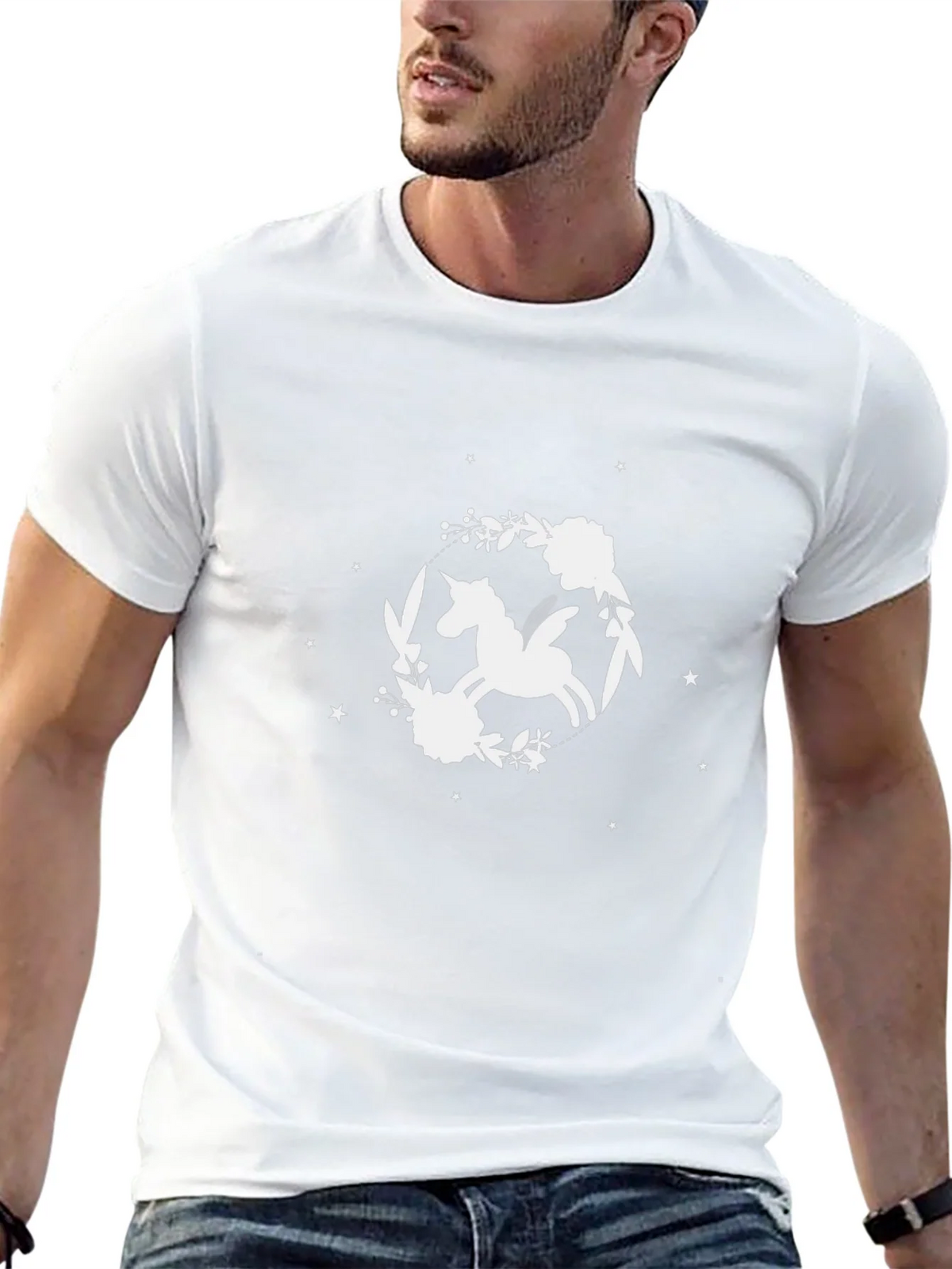 Unicorn Floral T-Shirt - Black Cotton Tee product image 12