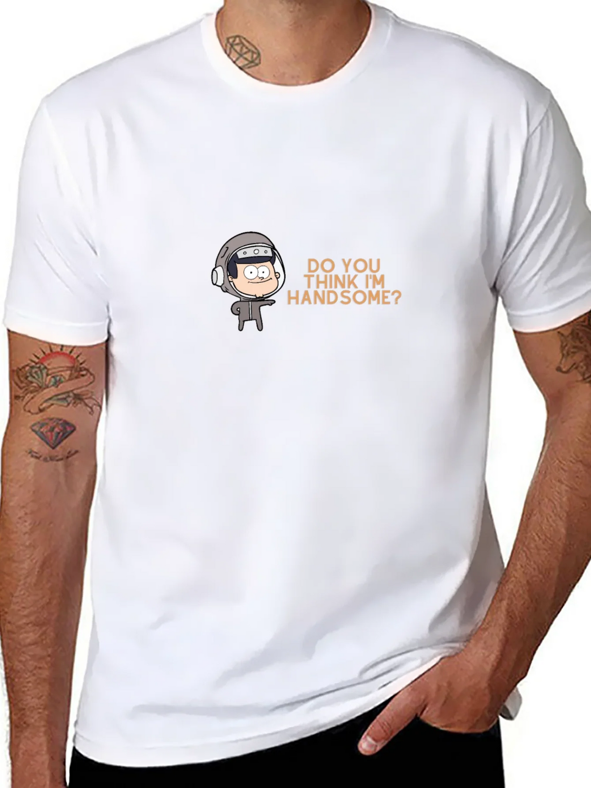 Humorous Cartoon Graphic Tee - Do You Think Im Handsome? product image 7