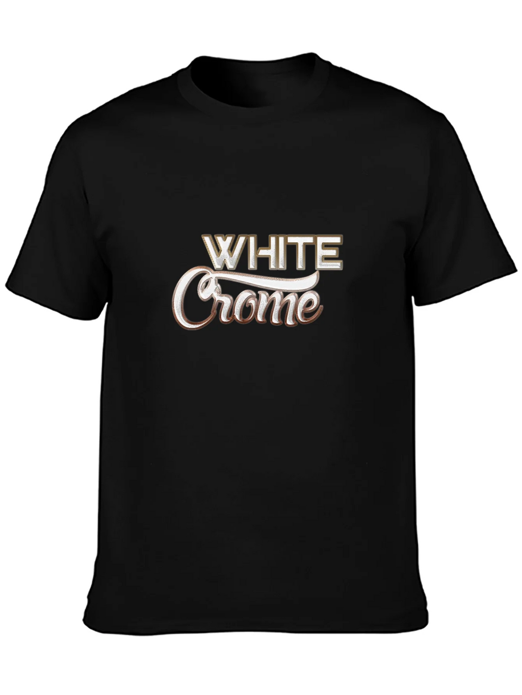 White Crome Graphic Black T-Shirt product image 3