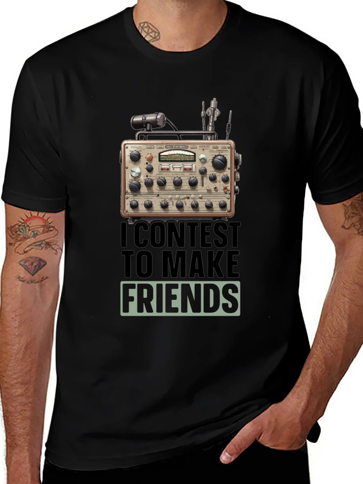 Ham Radio T-Shirt: I Contest to Make Friends product image 1