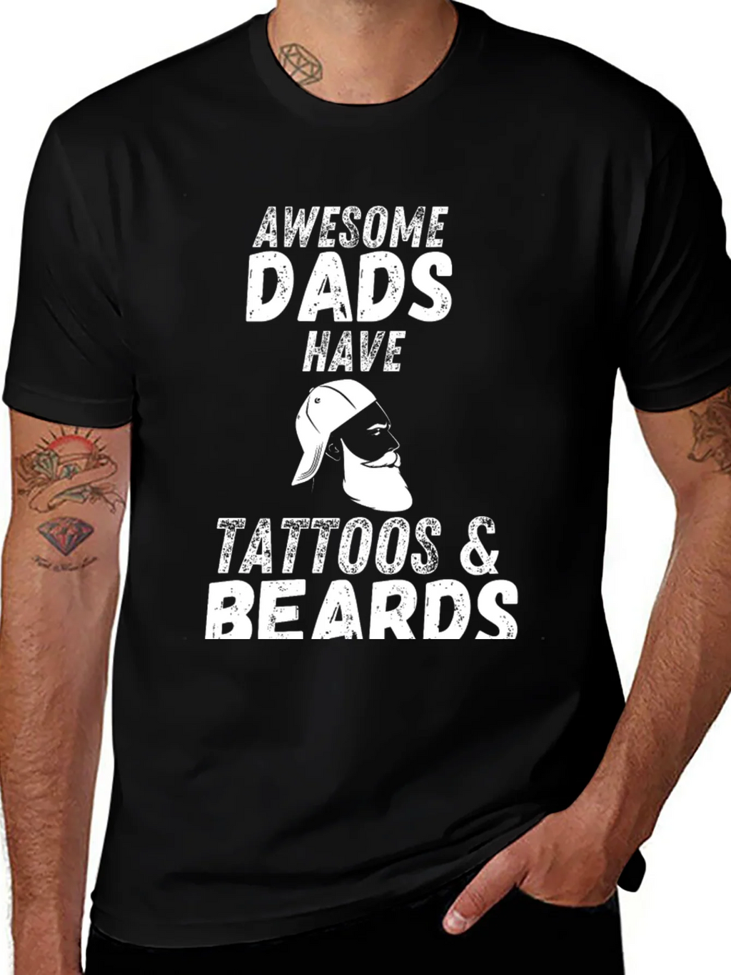 Awesome Dads Tattoos & Beards Graphic Tee product image 1