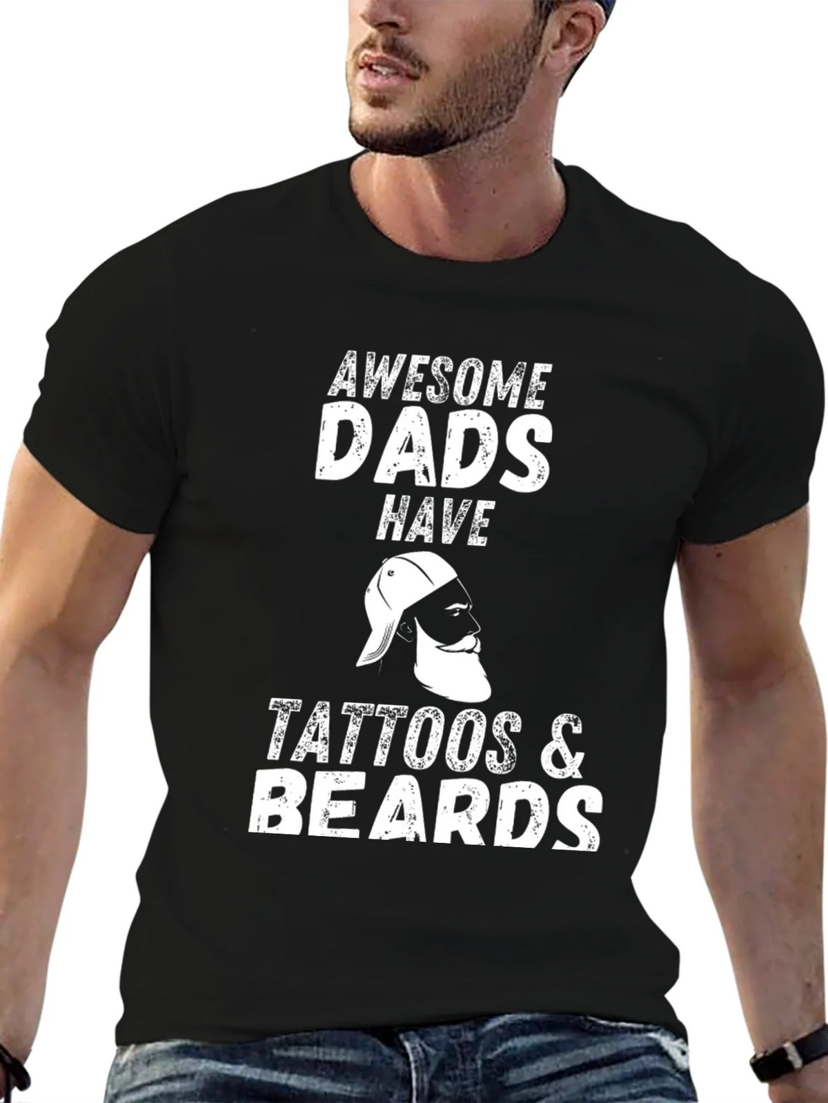 Awesome Dads Tattoos & Beards Graphic Tee product image 6